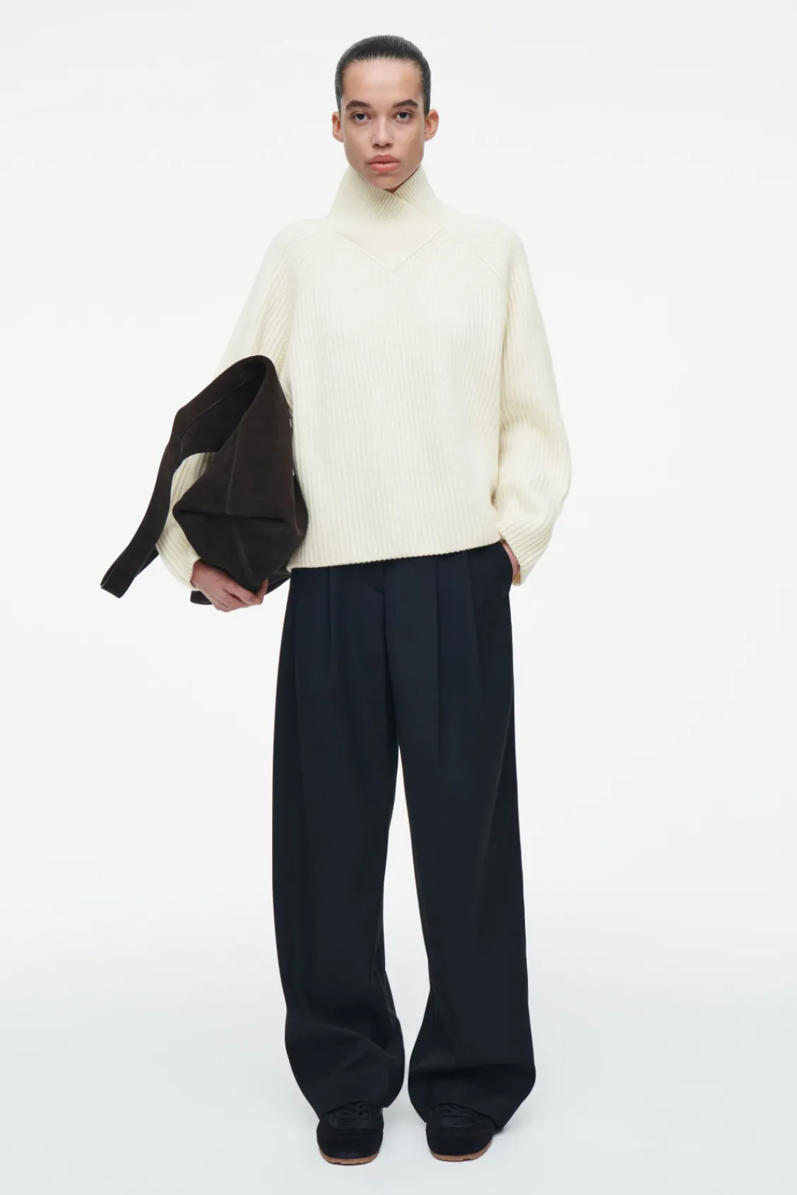 COS WRAP-COLLAR MERINO WOOL JUMPER-Women Tops | Sweaters & Cardigans
