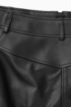 COS ZIP-UP LEATHER MIDI SKIRT-Women Skirts
